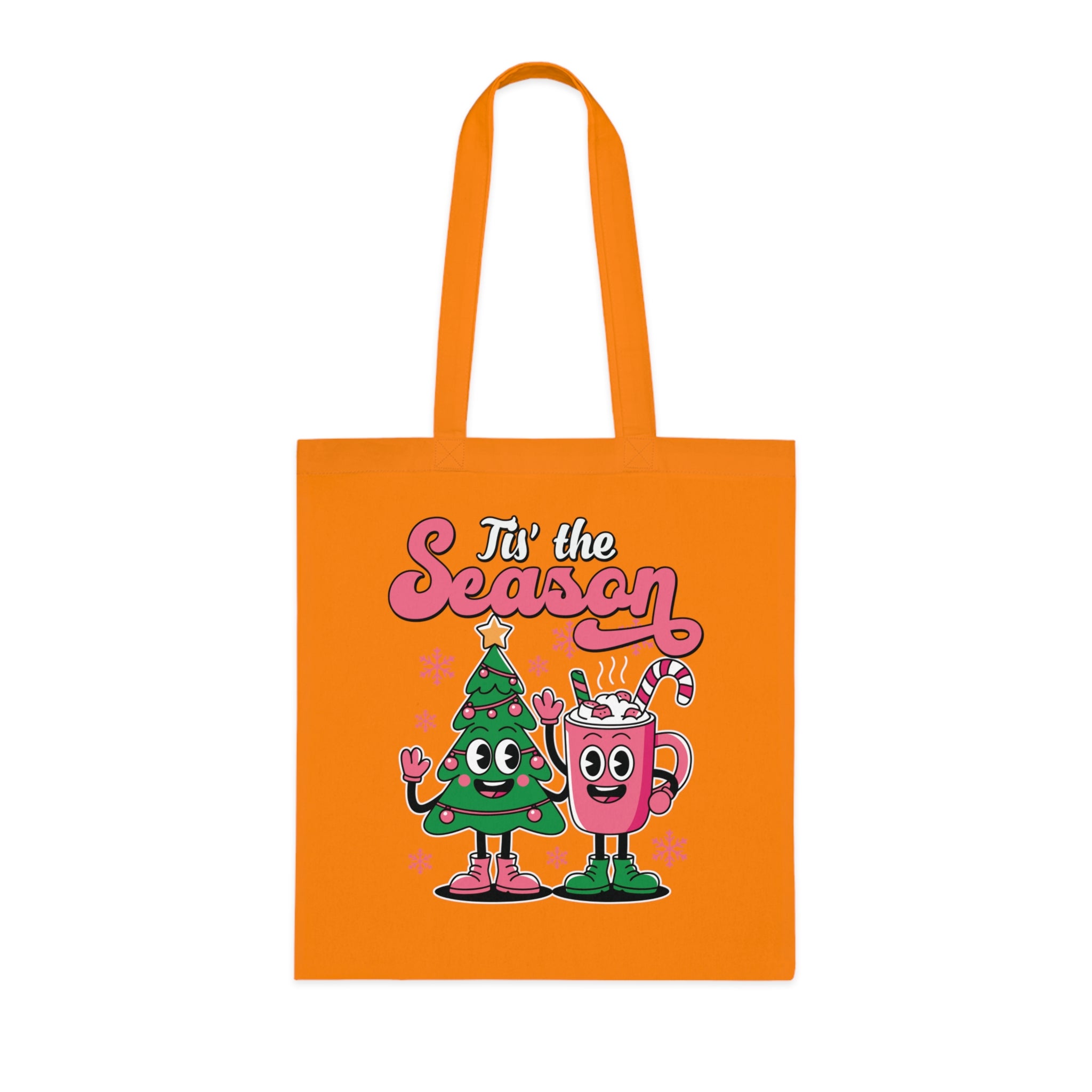 'Tis the Season Christmas Tree & Hot Cocoa Cute Holiday Cotton Tote