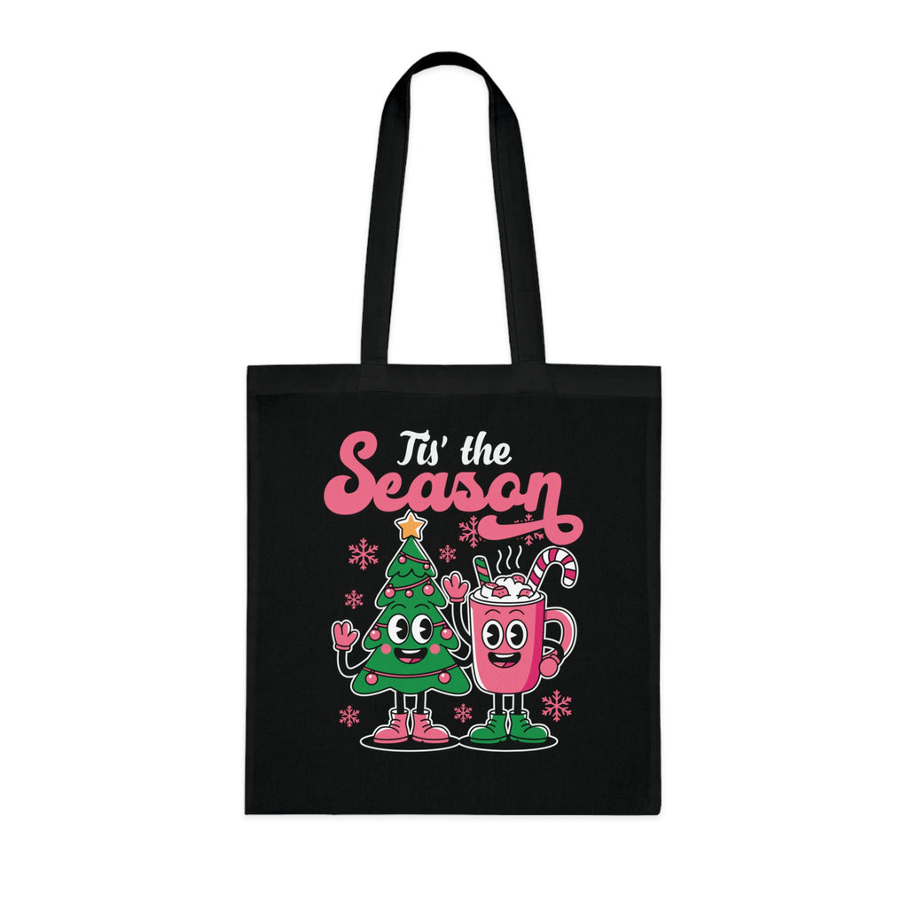 'Tis the Season Christmas Tree & Hot Cocoa Cute Holiday Cotton Tote