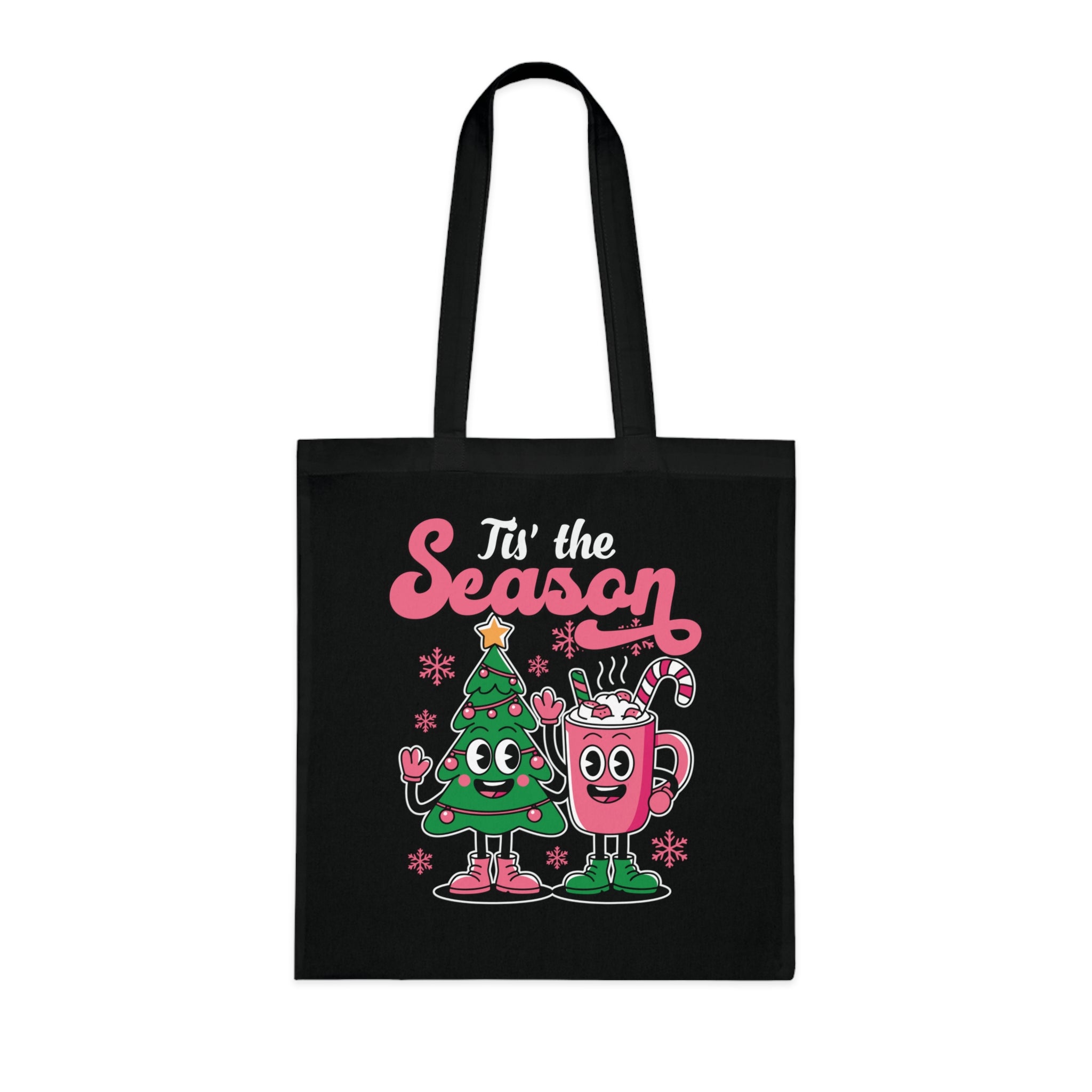 'Tis the Season Christmas Tree & Hot Cocoa Cute Holiday Cotton Tote