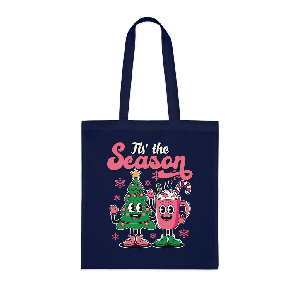 'Tis the Season Christmas Tree & Hot Cocoa Cute Holiday Cotton Tote