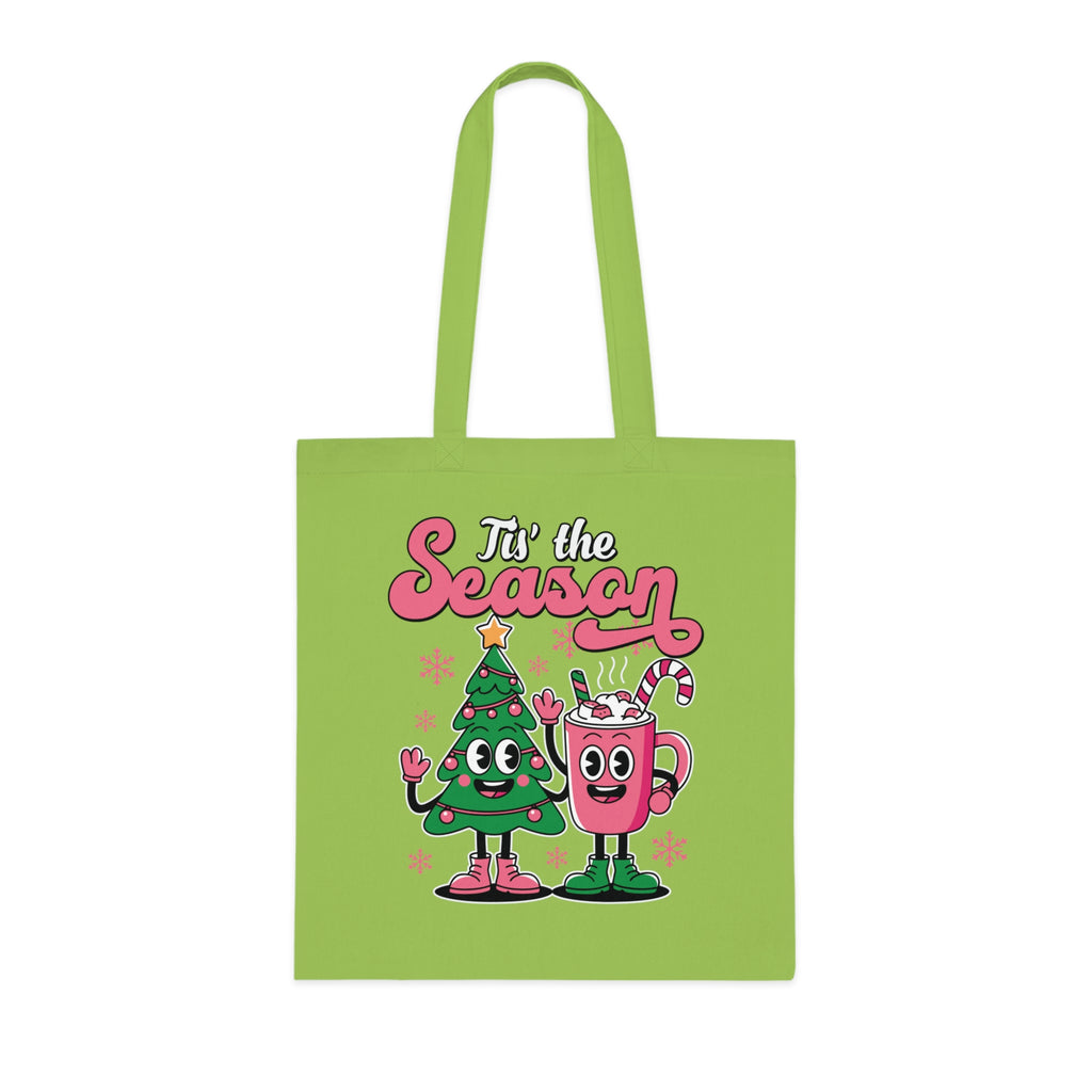 'Tis the Season Christmas Tree & Hot Cocoa Cute Holiday Cotton Tote