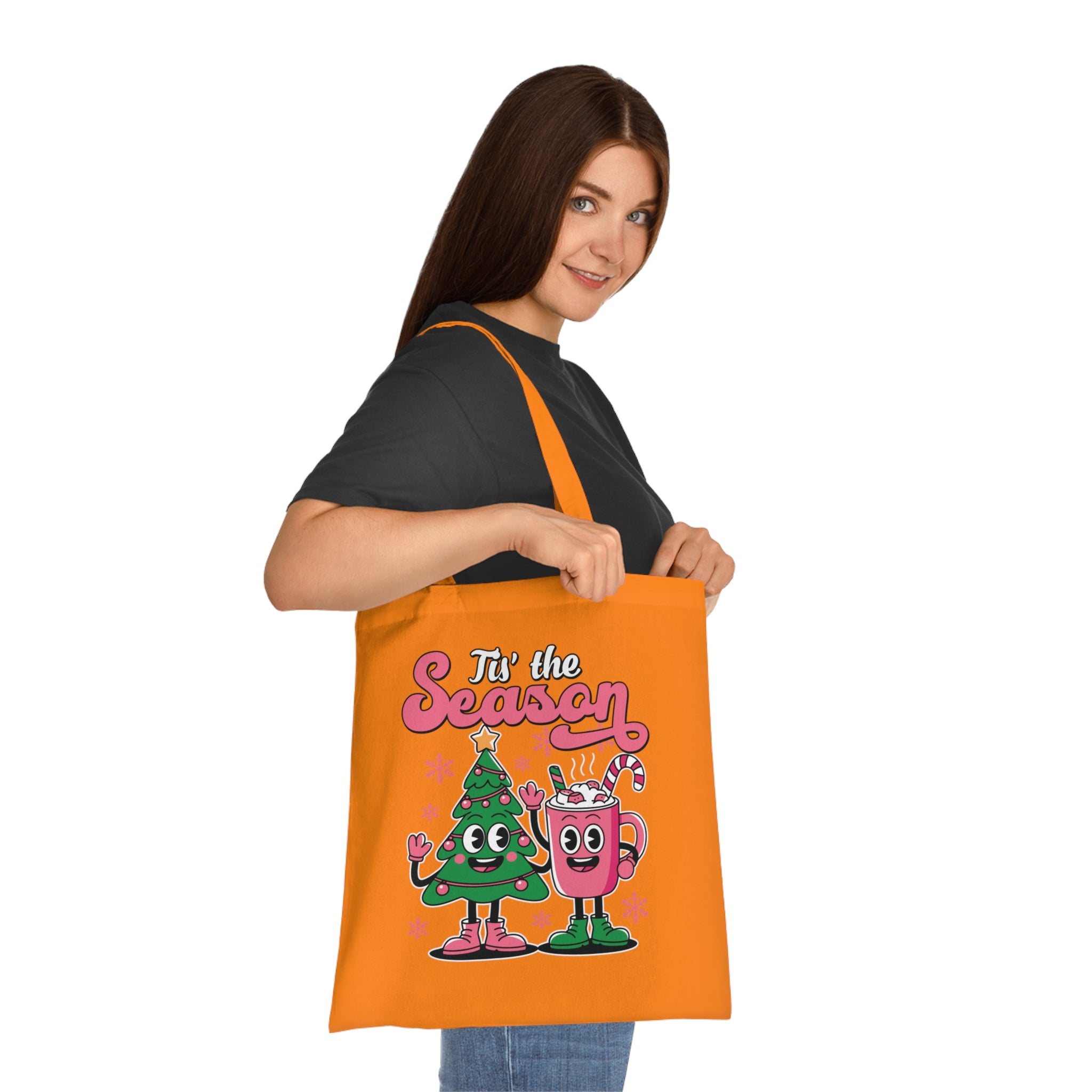 'Tis the Season Christmas Tree & Hot Cocoa Cute Holiday Cotton Tote
