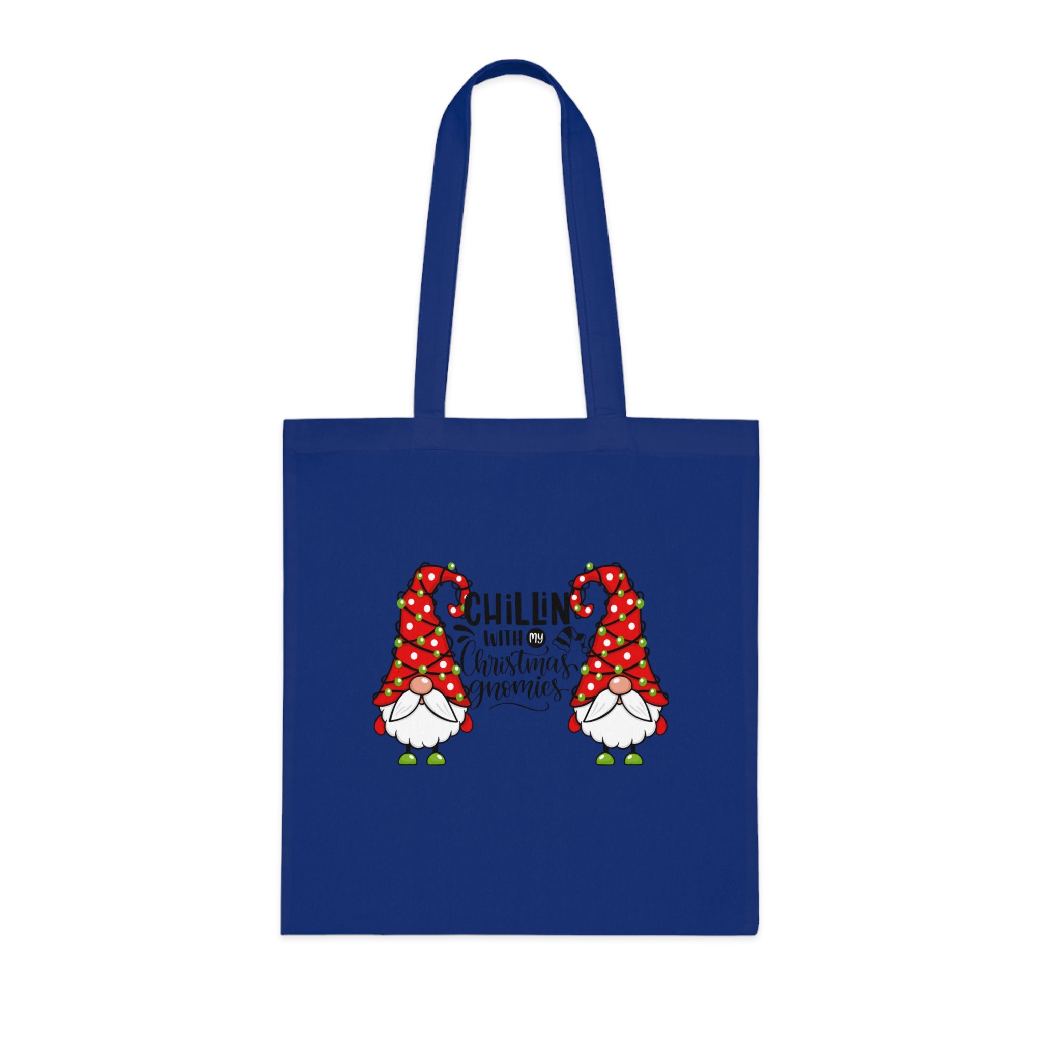 Chillin With My Gnomies Cotton Tote | Christmas Gnome Illustration