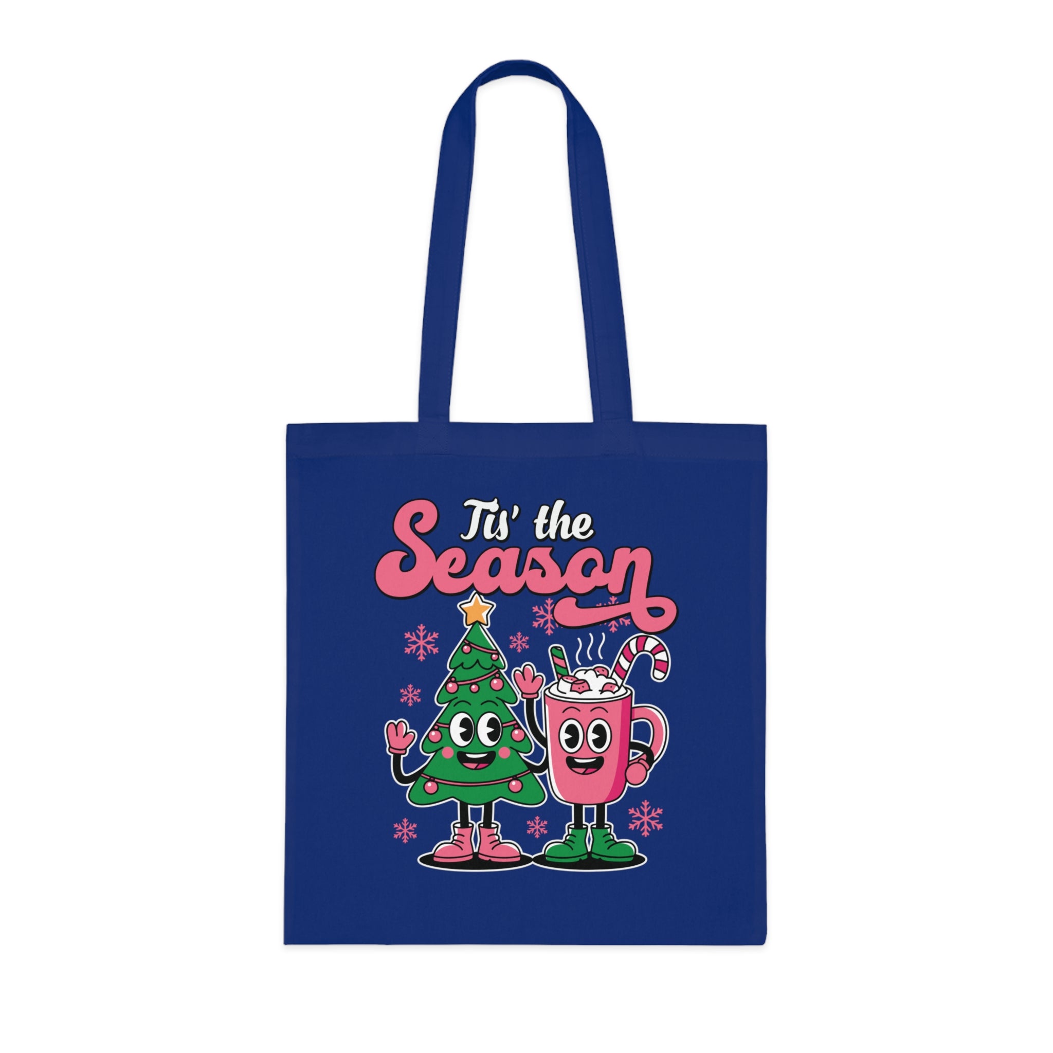 'Tis the Season Christmas Tree & Hot Cocoa Cute Holiday Cotton Tote