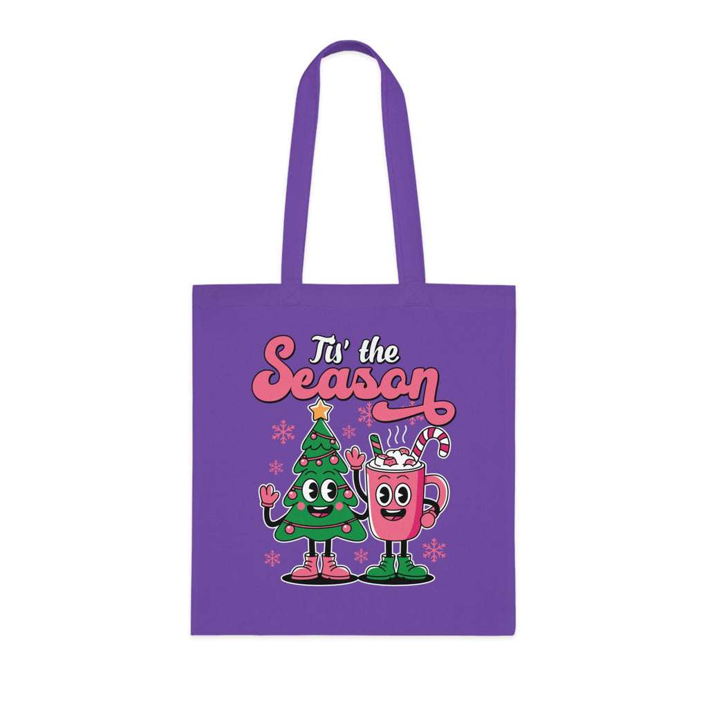 'Tis the Season Christmas Tree & Hot Cocoa Cute Holiday Cotton Tote