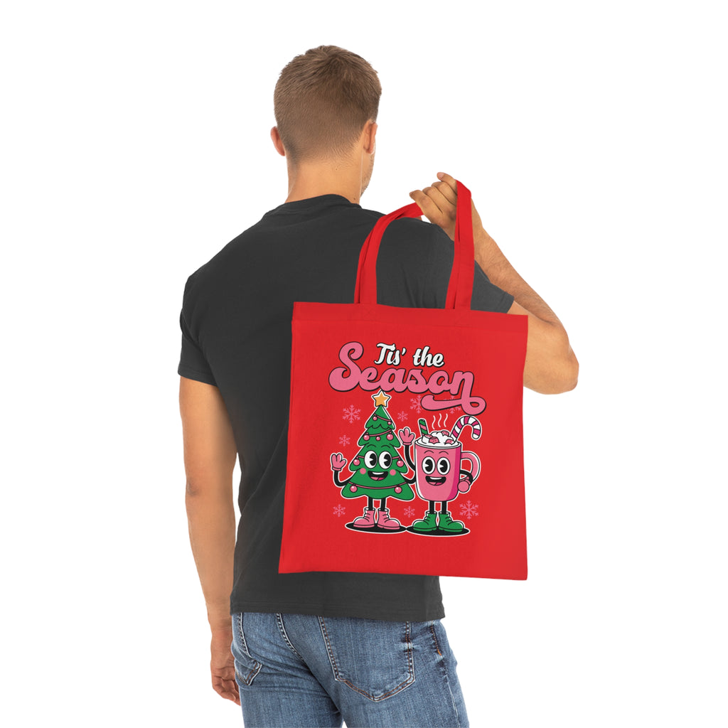 'Tis the Season Christmas Tree & Hot Cocoa Cute Holiday Cotton Tote
