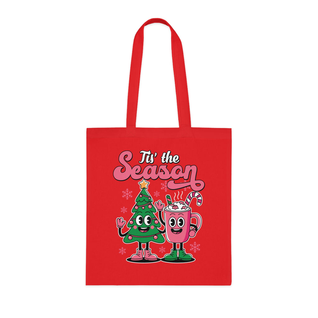 'Tis the Season Christmas Tree & Hot Cocoa Cute Holiday Cotton Tote