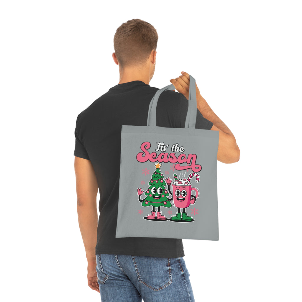 'Tis the Season Christmas Tree & Hot Cocoa Cute Holiday Cotton Tote