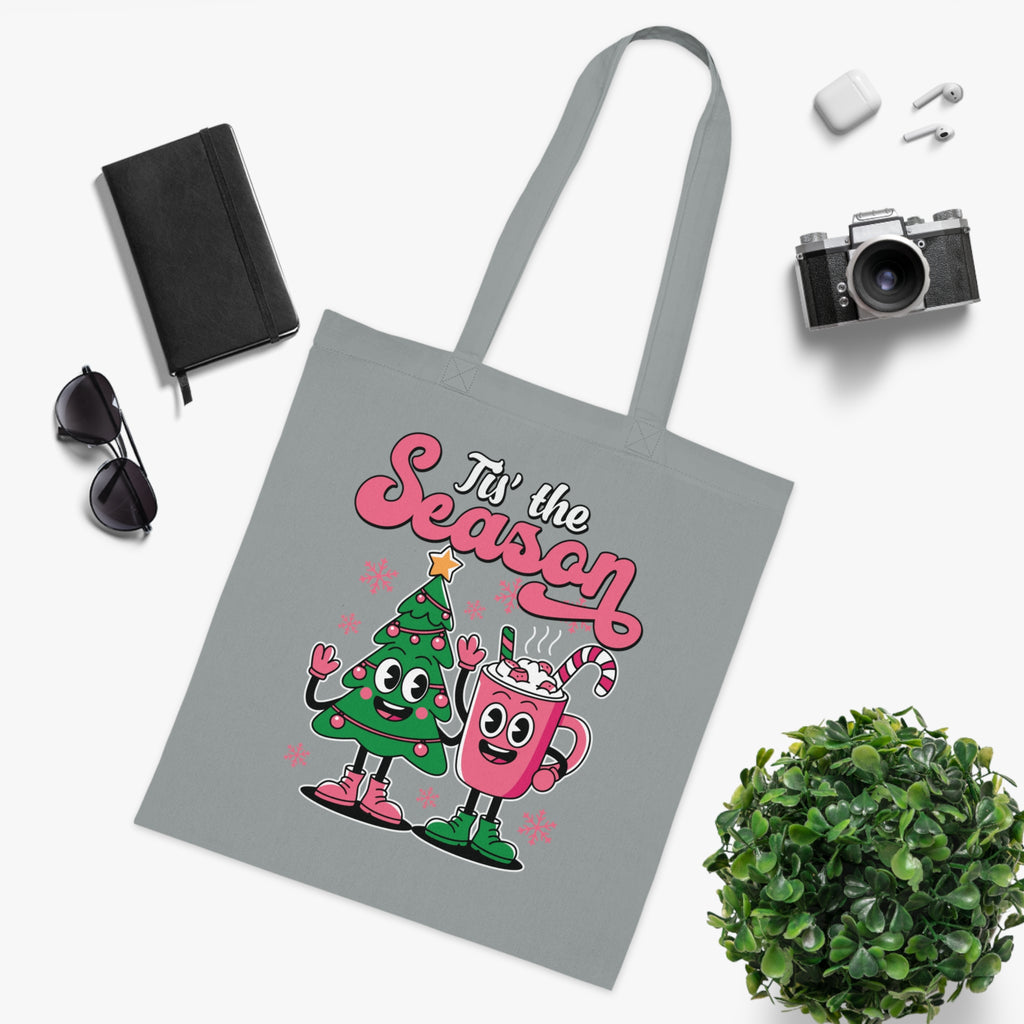 'Tis the Season Christmas Tree & Hot Cocoa Cute Holiday Cotton Tote