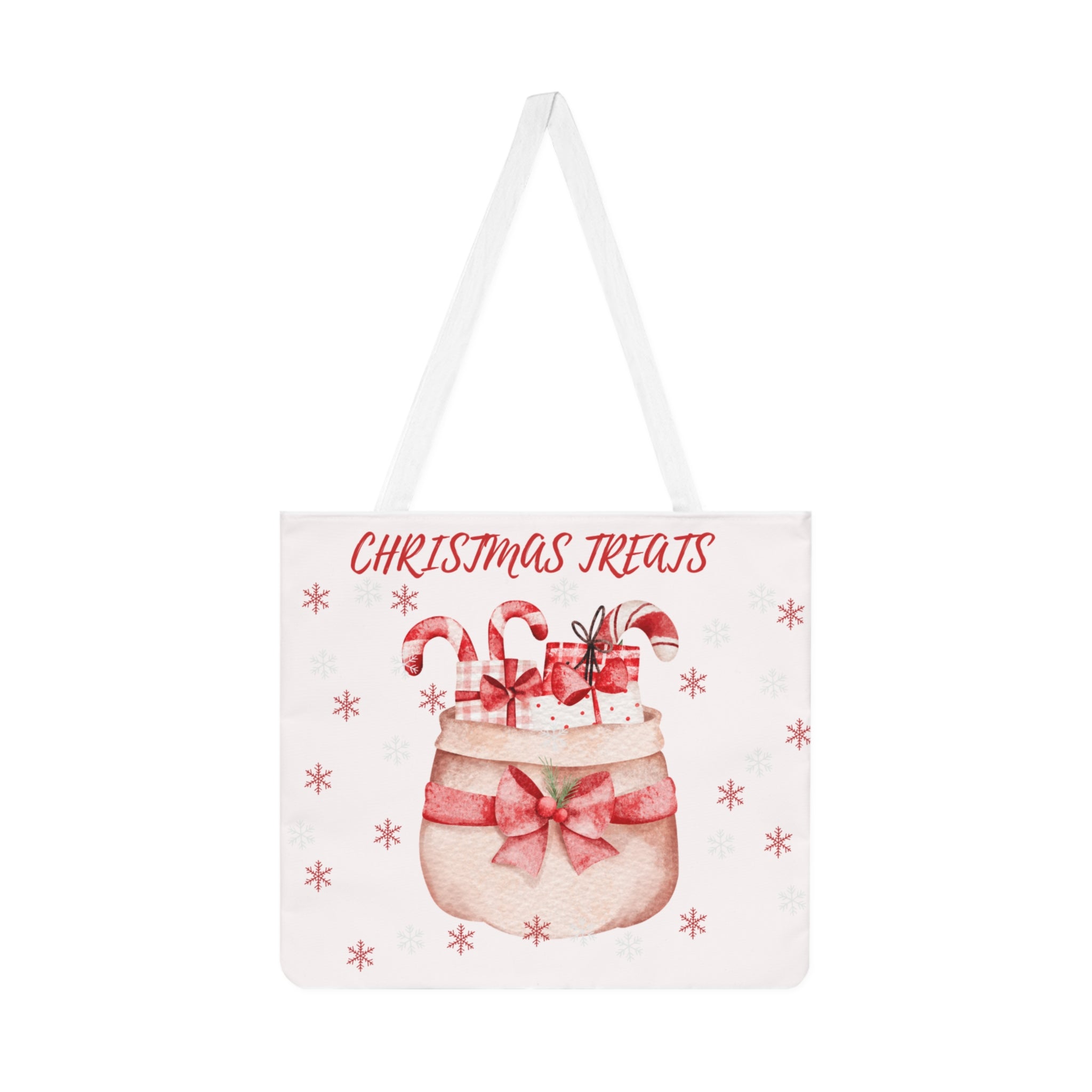 Christmas Treats Tote Bag — Festive Candy Cane Gift Shoulder Tote